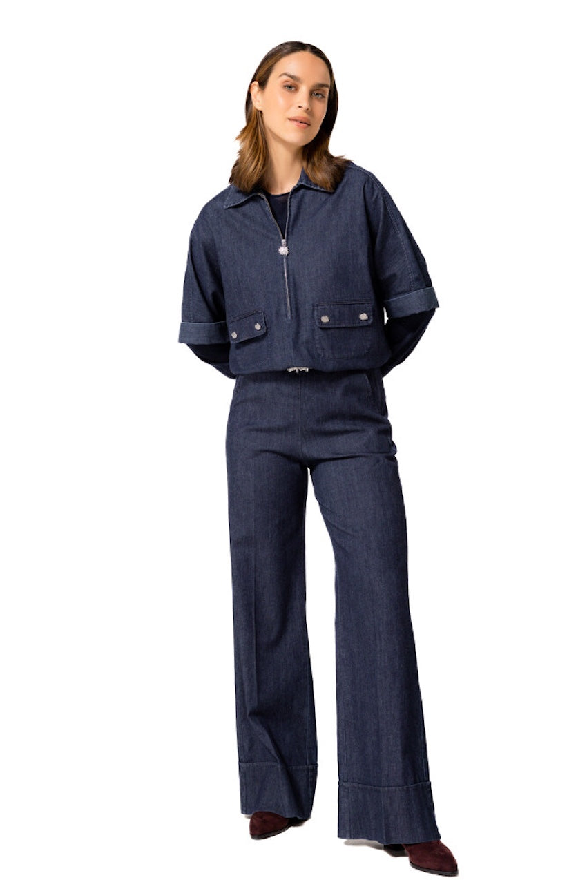 Caroline Biss blouse dames denim 4657/23.