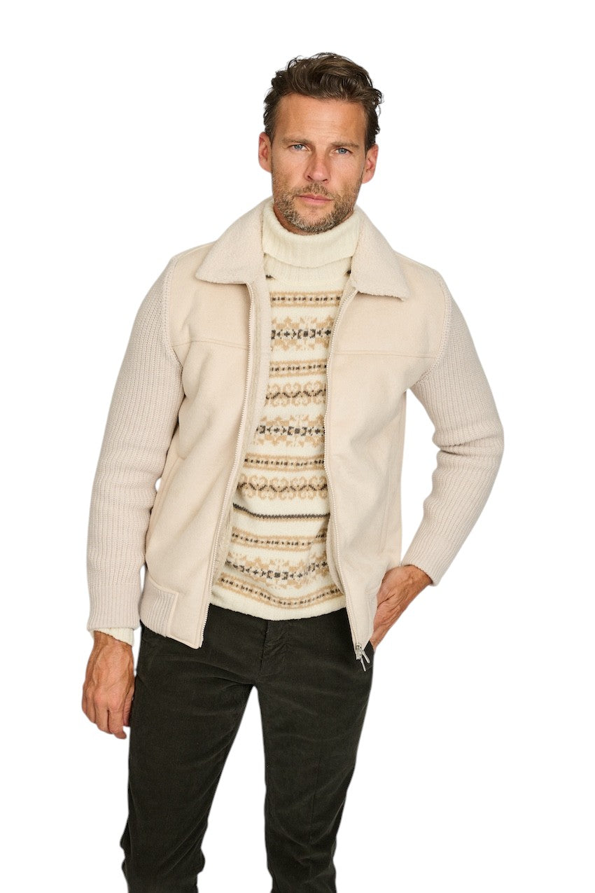 Gran Sasso Men leren vest heren beige 13196 58005 010