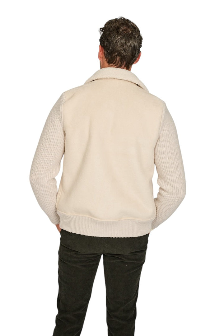 Gran Sasso Men leren vest heren beige 13196 58005 010