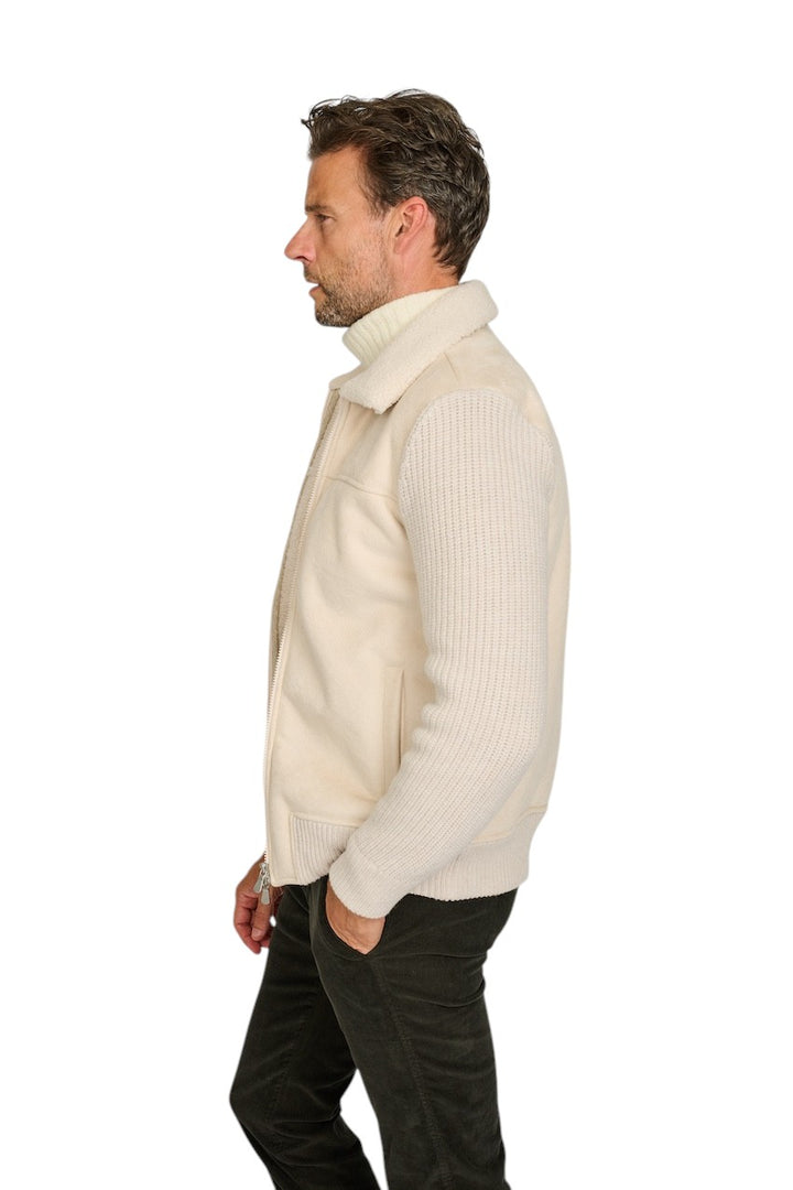 Gran Sasso Men leren vest heren beige 13196 58005 010