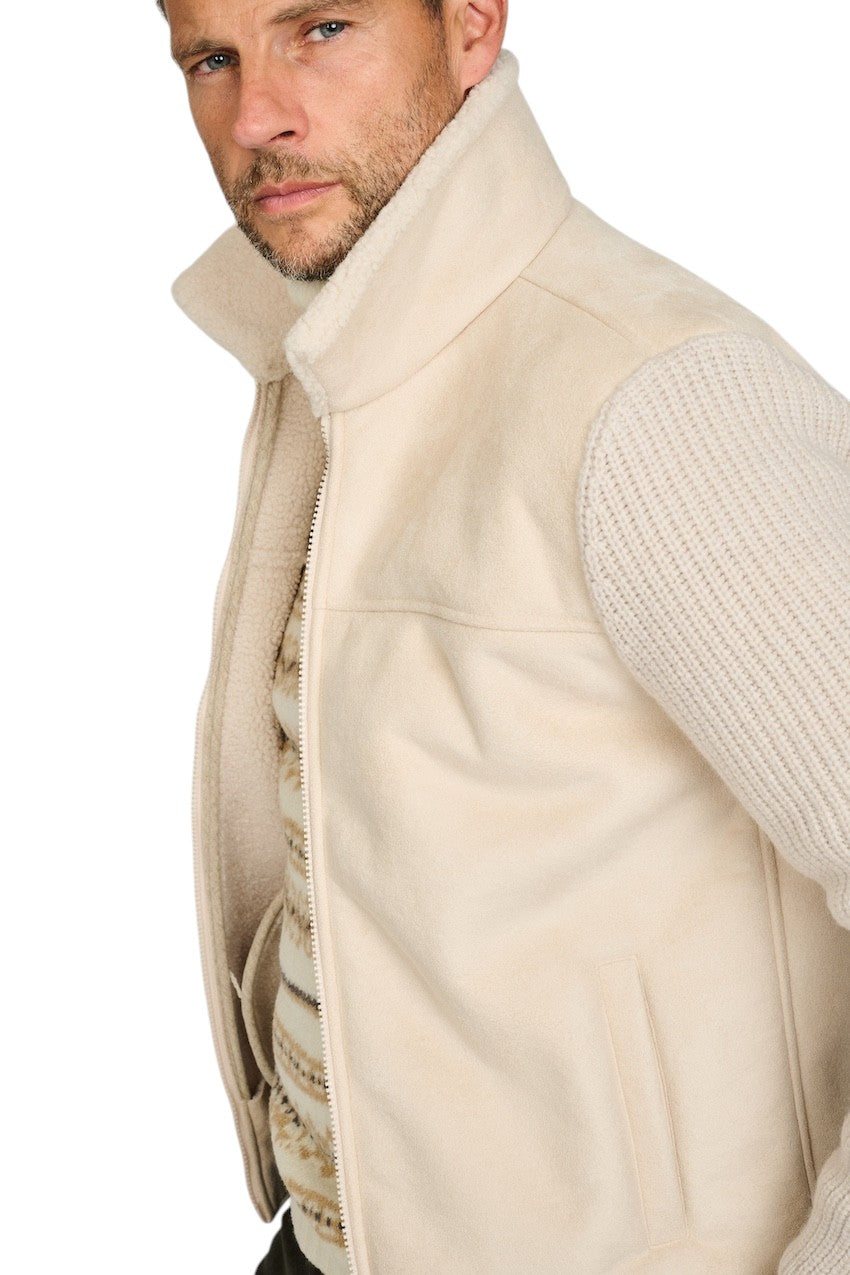 Gran Sasso Men leren vest heren beige 13196 58005 010