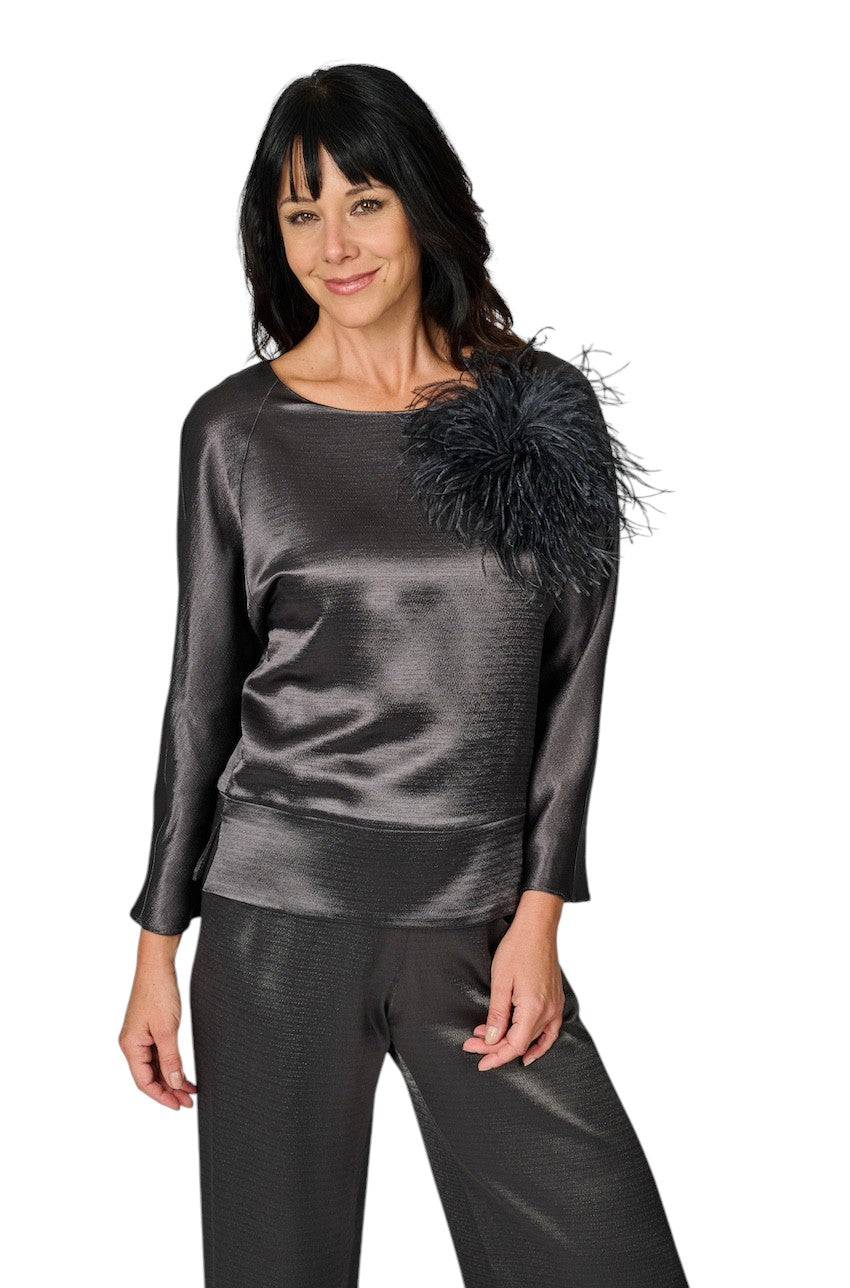 Natan Collection Anthrazitfarbenes Damen-Top DOWY-NQFAT01 178