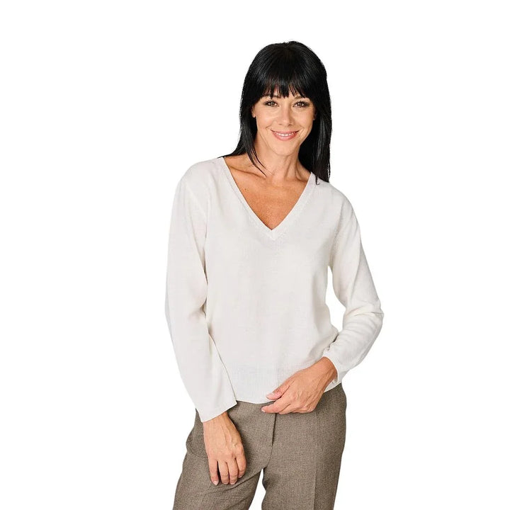 anneclaire-pull-trøje-v-hals-dame-ecru-d1839-857-201