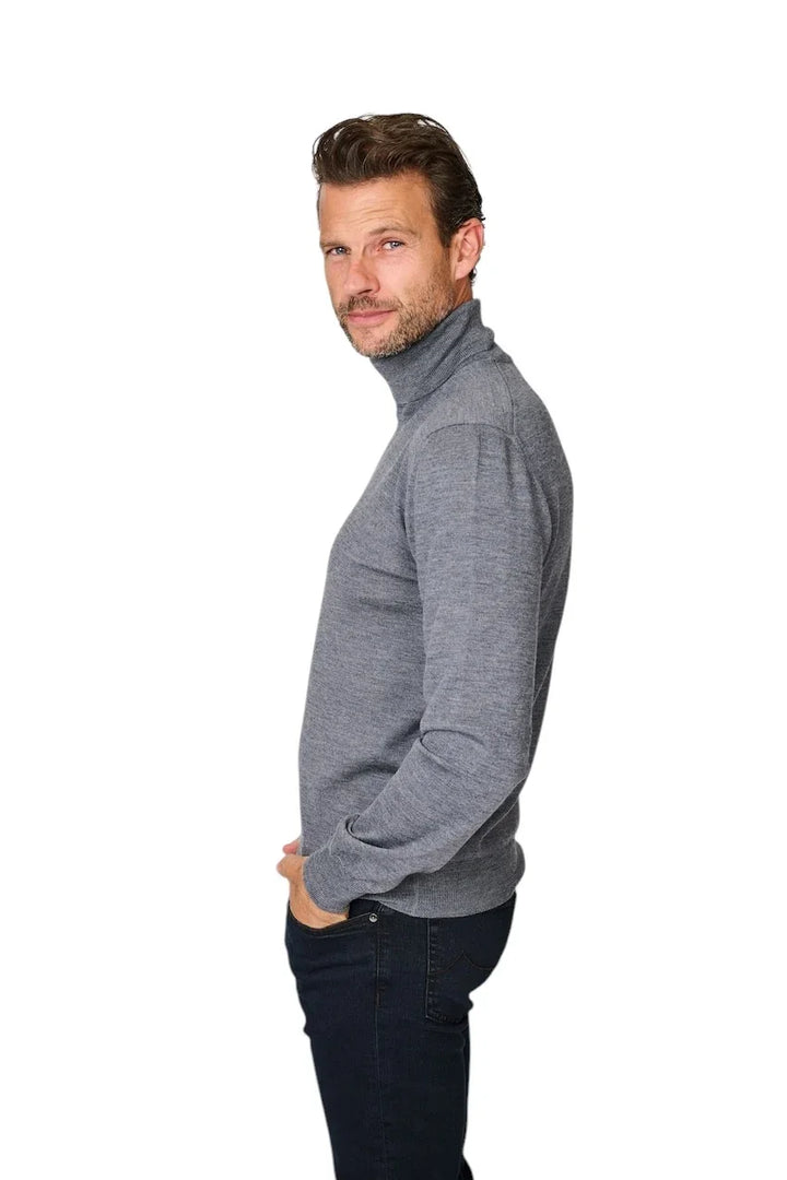 Gran Sasso Men pull trui rolkraag heren grijs 55157/14290 088