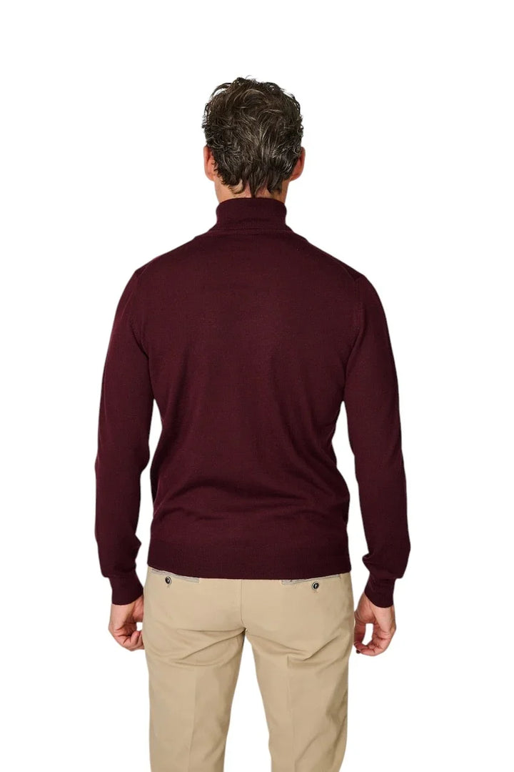 Gran Sasso Men pull trui rolkraag heren bordeaux 55157/14290 291