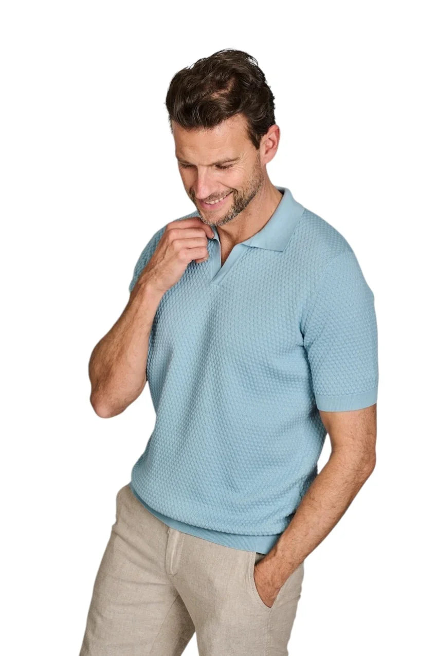 Gran Sasso Men polo shirt korte mouwen heren turquoise 58186/18162 532