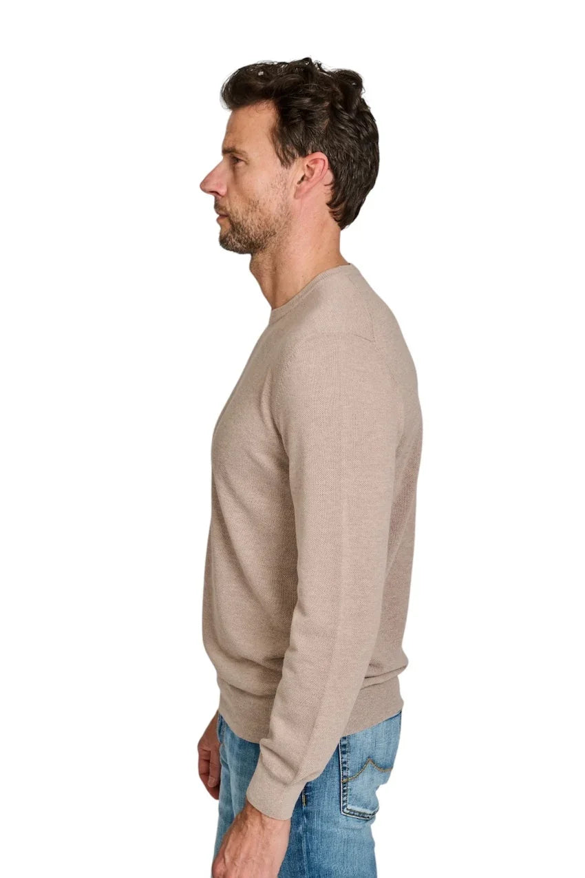 Gran Sasso Men pull trui ronde hals heren bruin 57109/20678 101