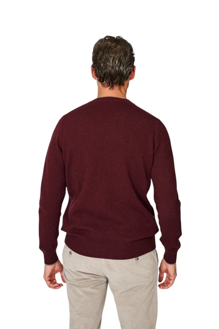 Gran Sasso Men pull trui ronde hals heren bordeaux 23131/25011 297