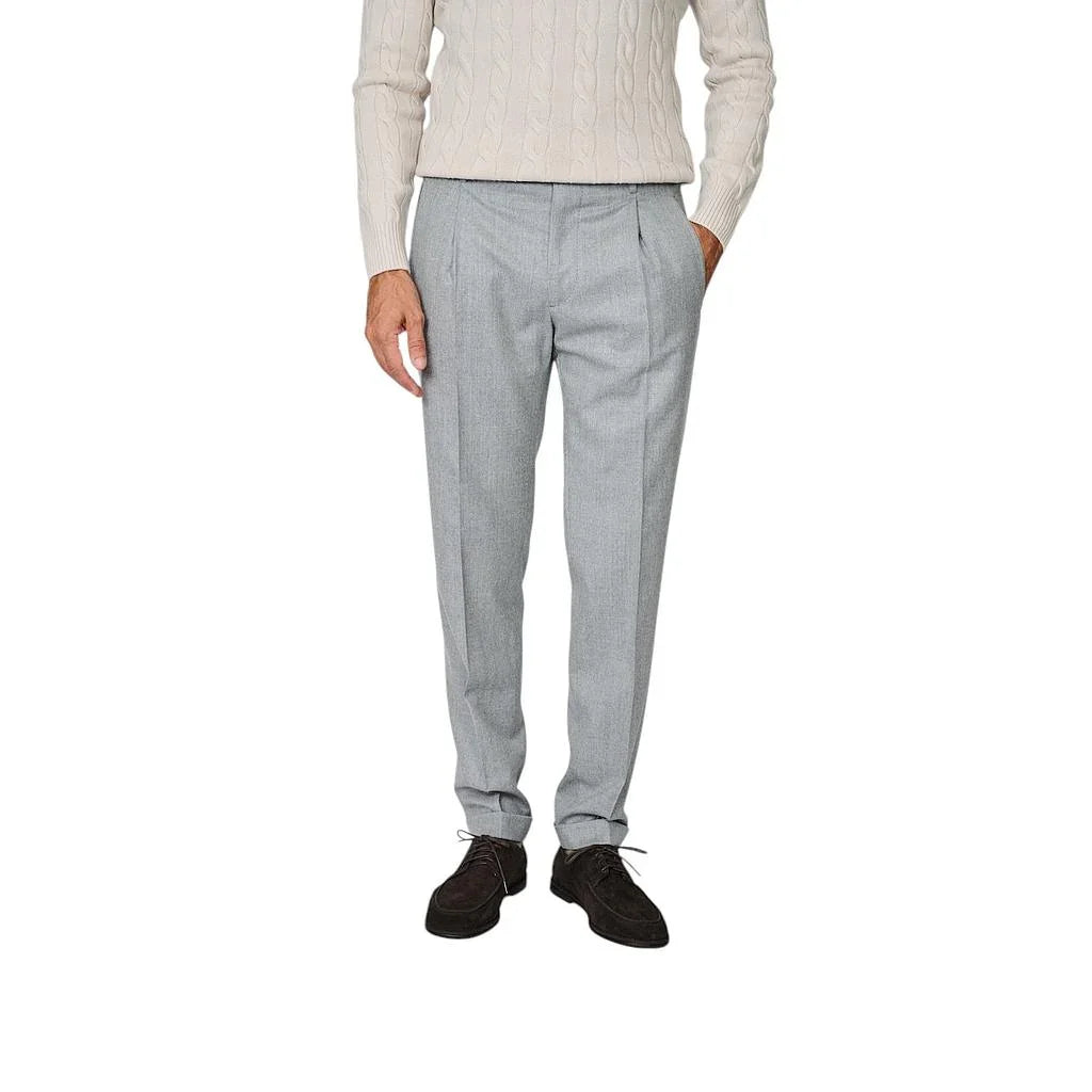 pantaloni-da-uomo-Berwich-grigi-vestibilità-contemporary-flanella