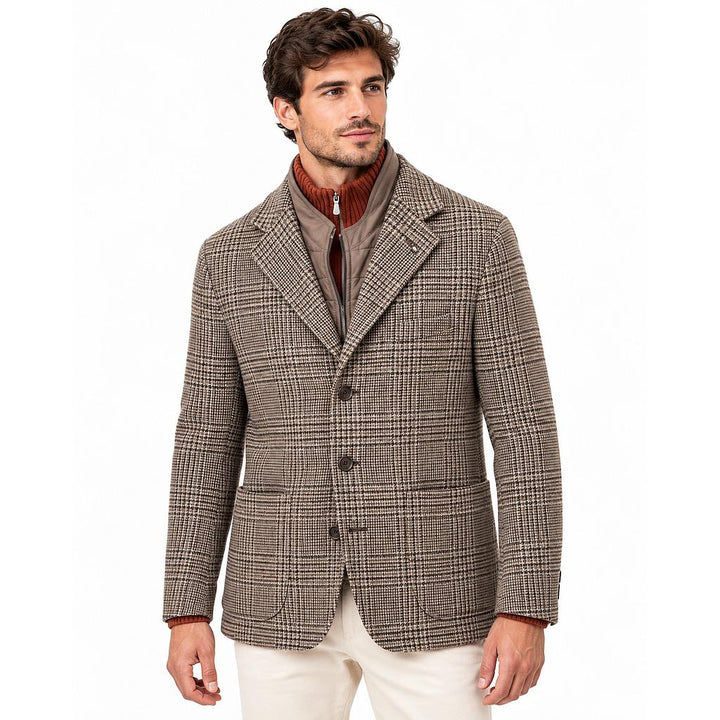 CC Collection Corneliani men's blazer brown, front view on model