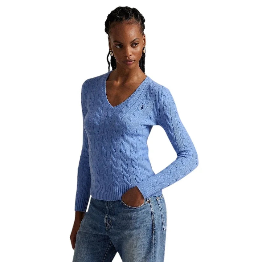 polo-ralph-lauren-donna-maglione-scollo a V-donna-colore del cielo-211971866004