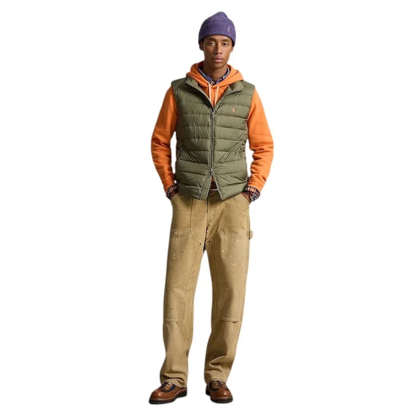 Polo Ralph Lauren bodywarmer heren olijfgroen met geborduurd polo-logo, ref. 710B20425010