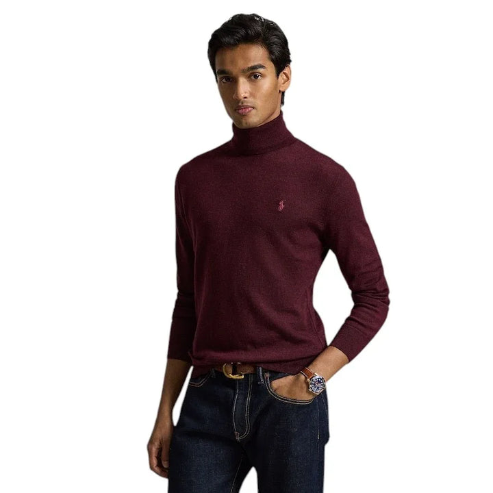 Polo-Ralph-Lauren-Herren-Pullover-Rollkragen-Herren-Bordeaux-710946145504