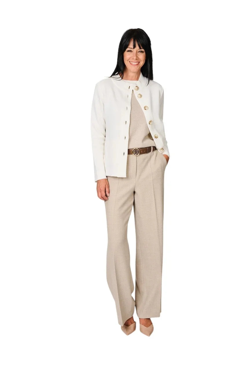 Anneclaire pull trui ronde hals dames beige D1842 857 770