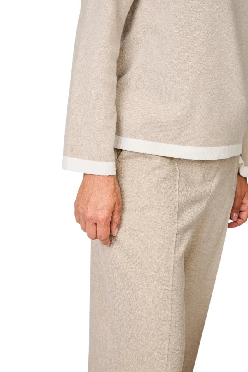 Anneclaire pull trui ronde hals dames beige D1842 857 770