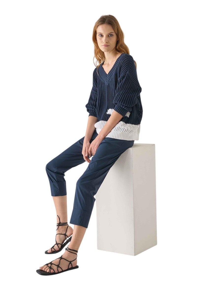 Anneclaire pull trui v-hals dames donker blauw D1111 1611 433