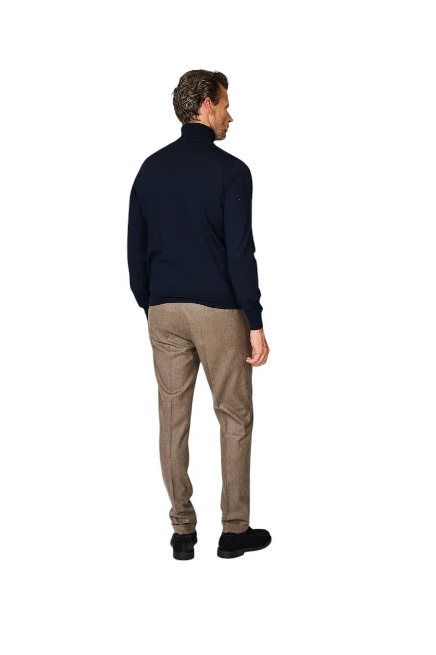 Berwich broek heren donker beige contemporary fit - flannel