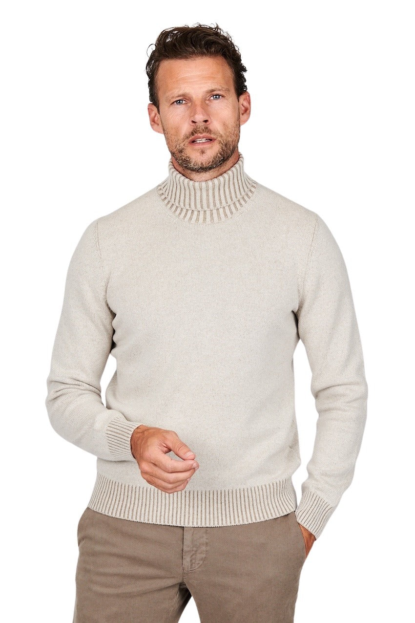 Gran Sasso Men pull trui rolkraag heren beige