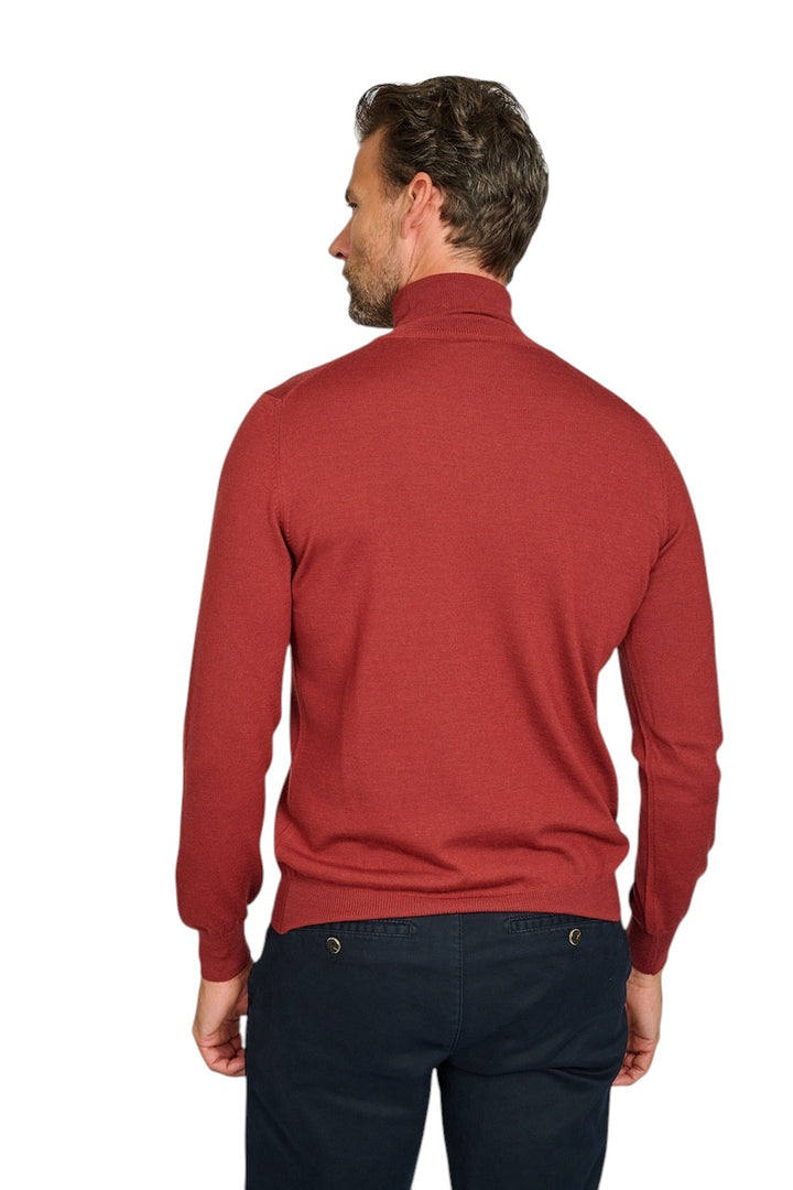 Gran Sasso Men pull trui rolkraag heren donker rood 55157 14290 253
