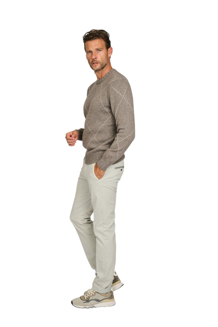 Gran Sasso Men pull trui ronde hals heren bruin 13156 19653 039
