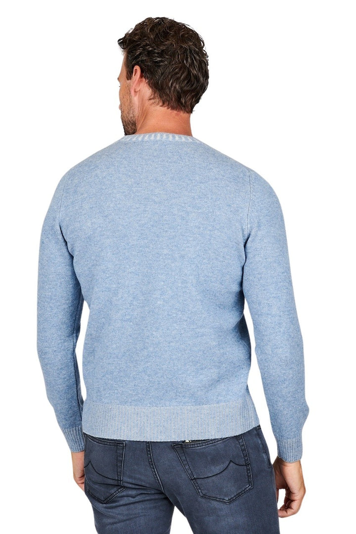 Gran Sasso Men pull trui ronde hals heren licht blauw