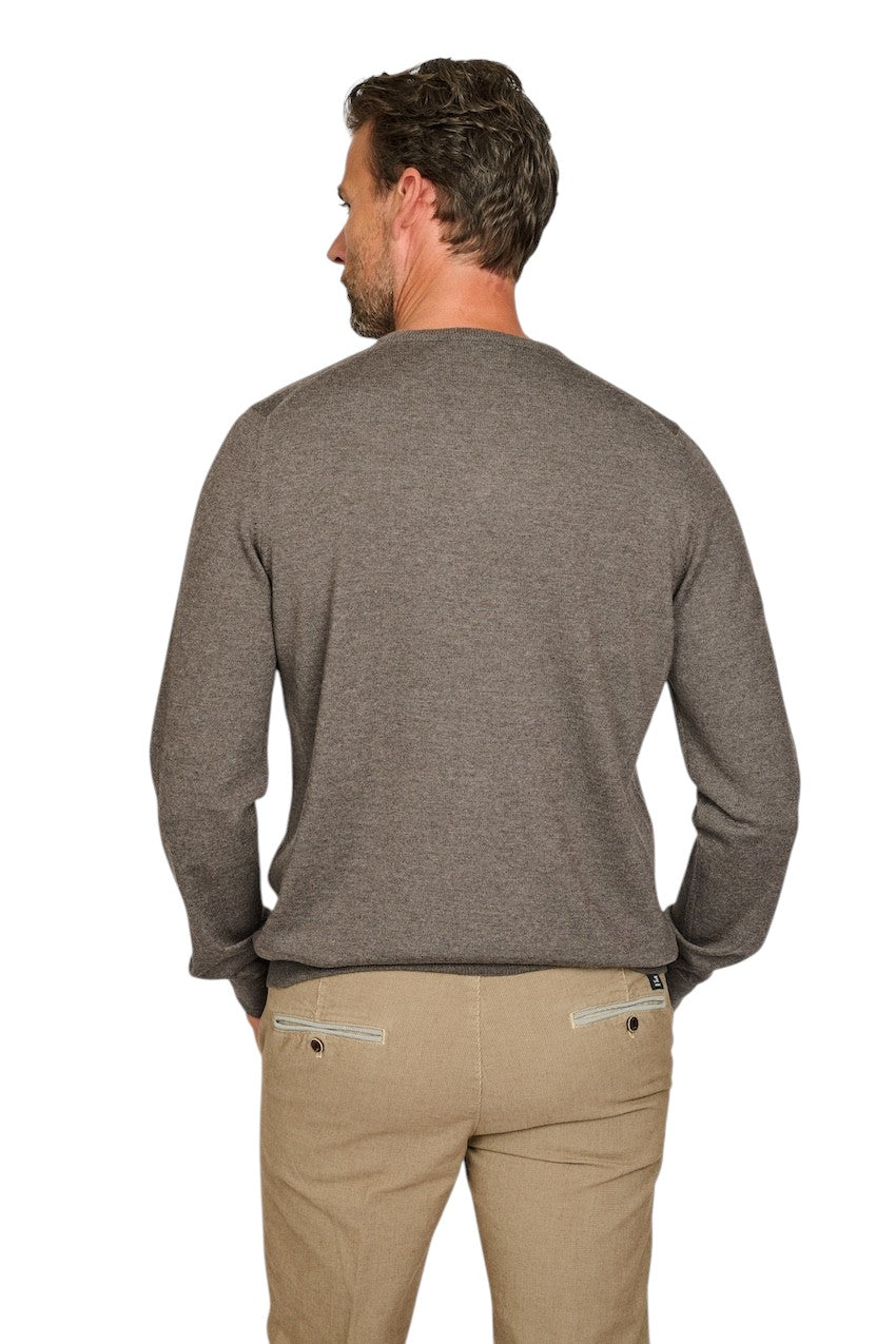Gran Sasso Men pull trui v-hals heren bruin 57182 14230 046