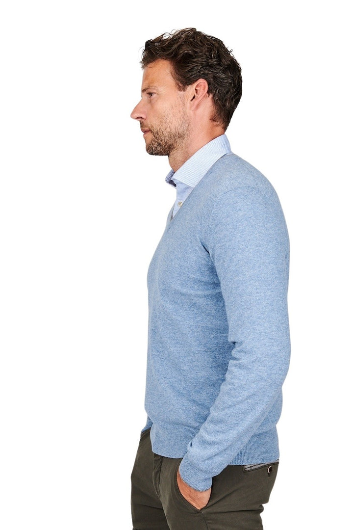 Gran Sasso Men pull trui v-hals heren licht blauw