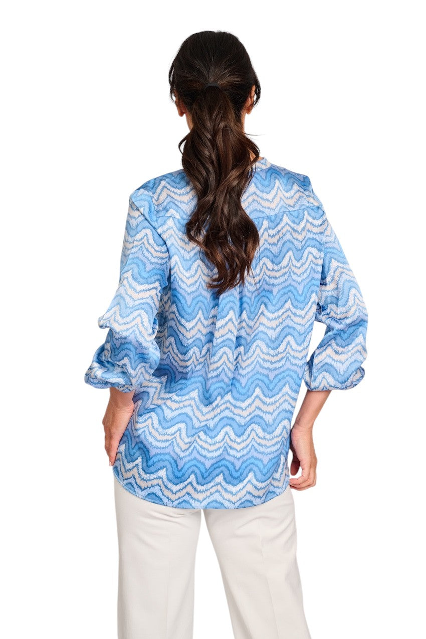 Hemisphere blouse lange mouwen dames blauw Fomos 251 FOMOS-6 25MD