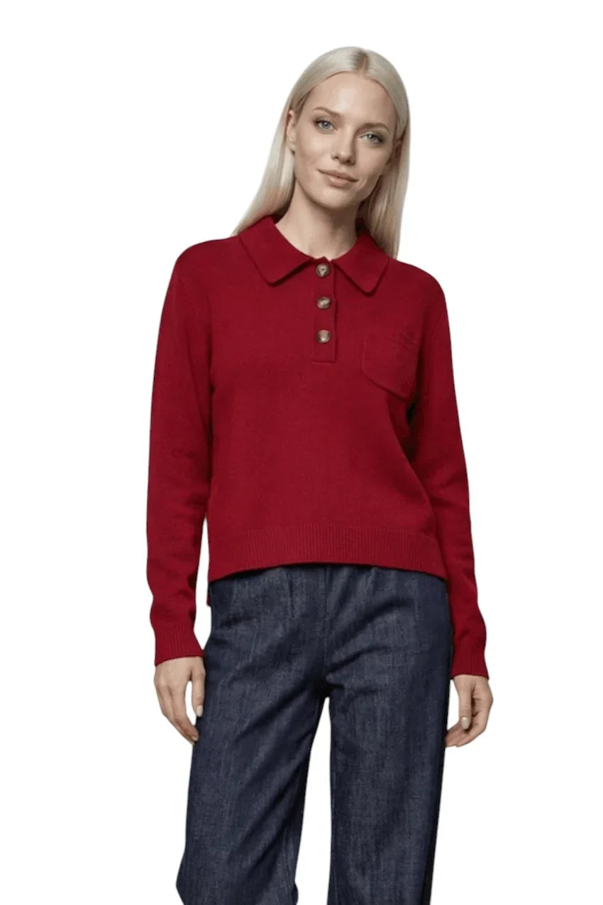 Jeff polo shirt dames bordeaux Loops