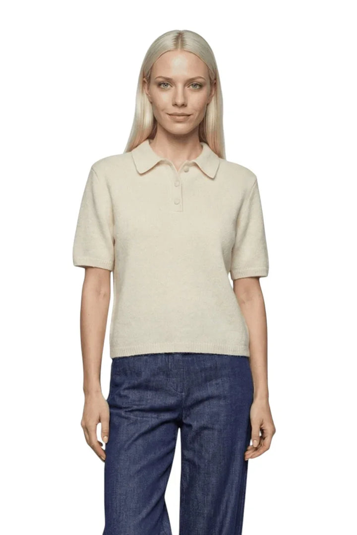 Jeff polo shirt dames ecru Ollie