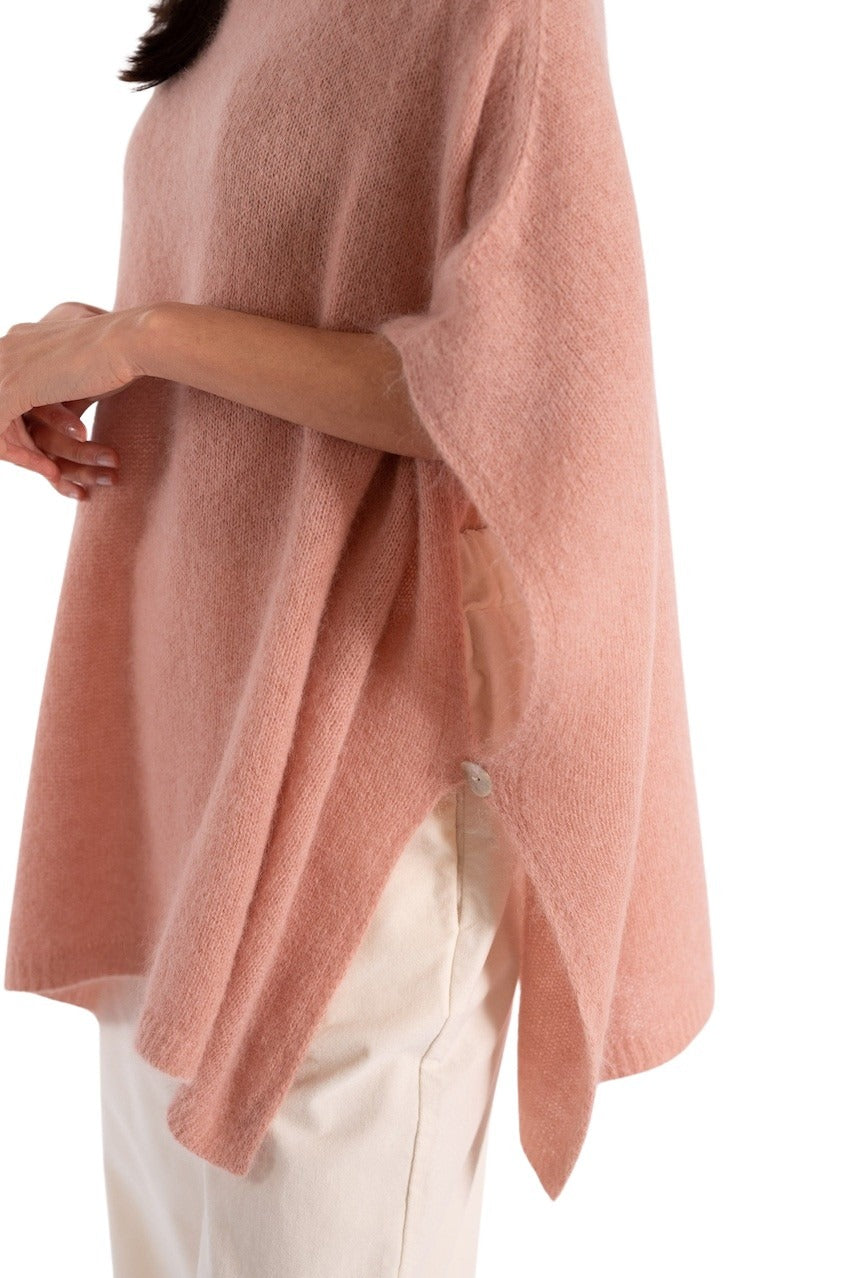 Jeff poncho dames roze