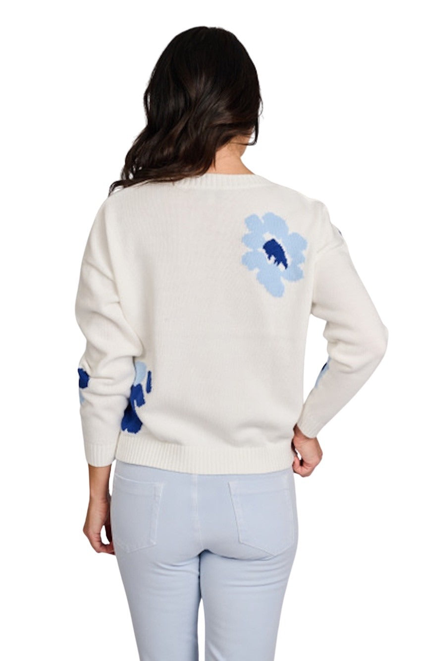 Jeff pull trui v-hals dames wit Blossom 1057