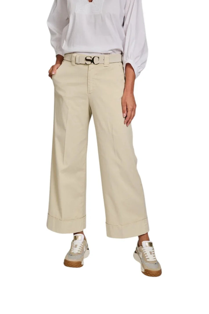 Mason'S Women broek dames beige New York studio crop 4PNT6R763MBE060332