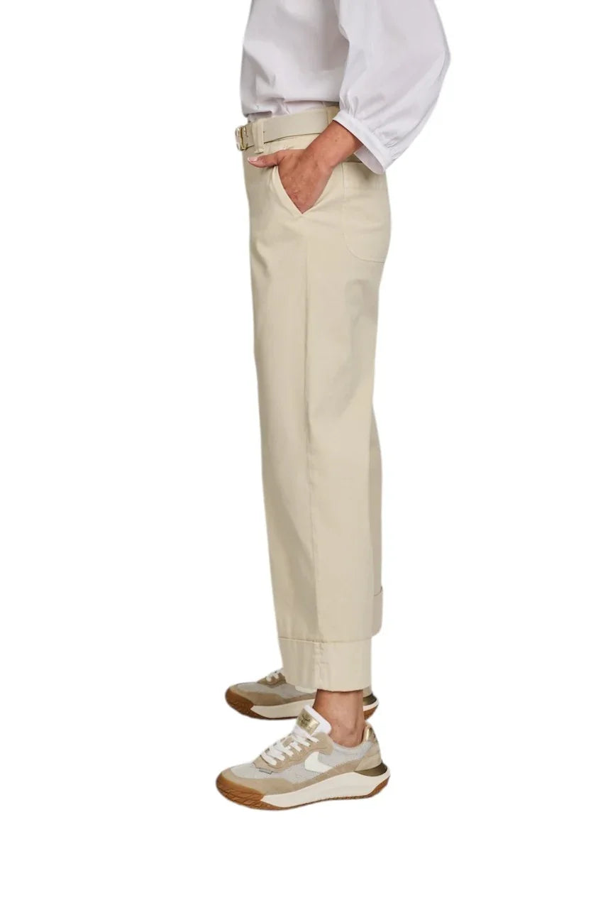 Mason'S Women broek dames beige New York studio crop 4PNT6R763MBE060332