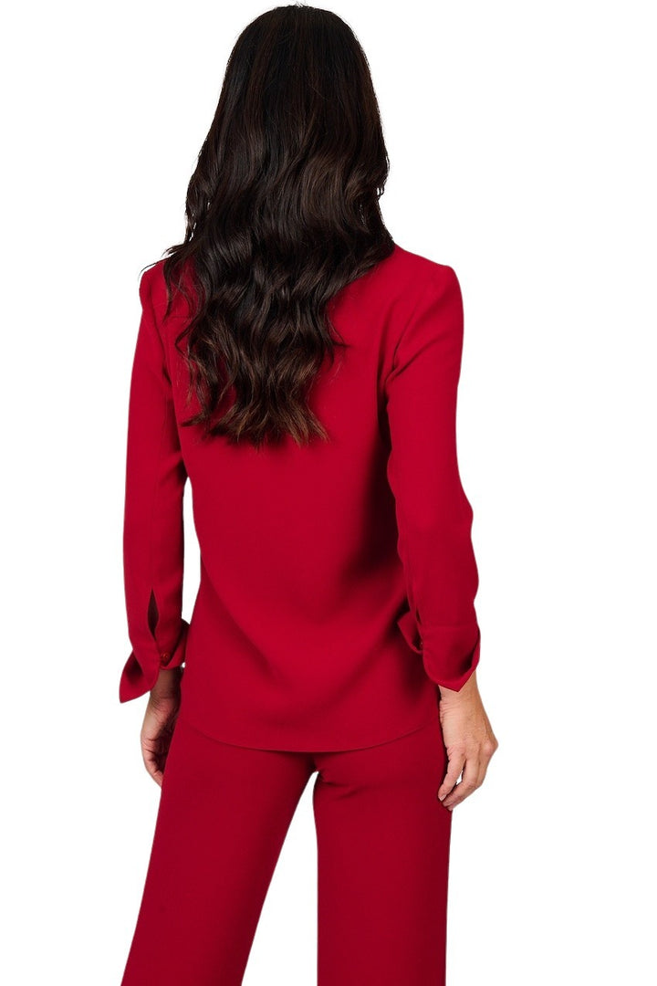 Natan Collection blouse lange mouwen dames donker rood BLANKO-N6NJ03-205