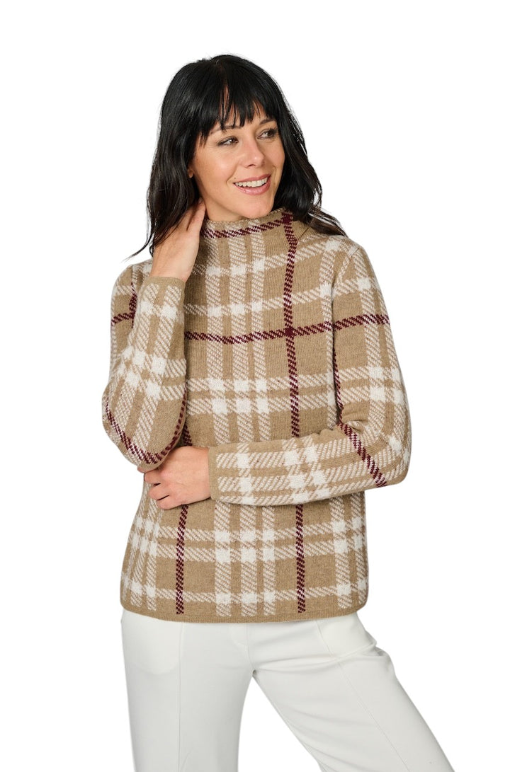 Natan Collection pull trui dames camel MUST-CARREAUX 163
