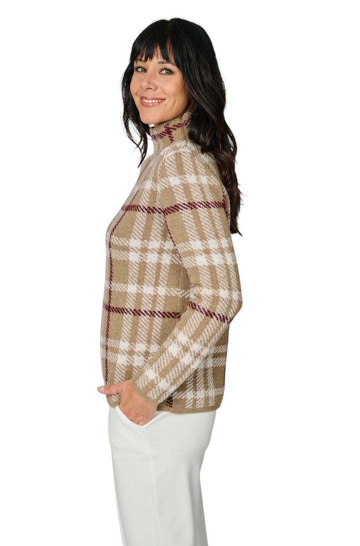 Natan Collection pull trui dames camel MUST-CARREAUX 163