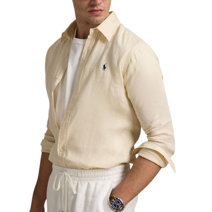 Polo Ralph Lauren Men hemd lange mouwen heren cream Slim fit 710968915005