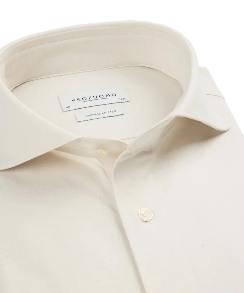 Profuomo hemd lange mouwen heren ecru PP2H00008D