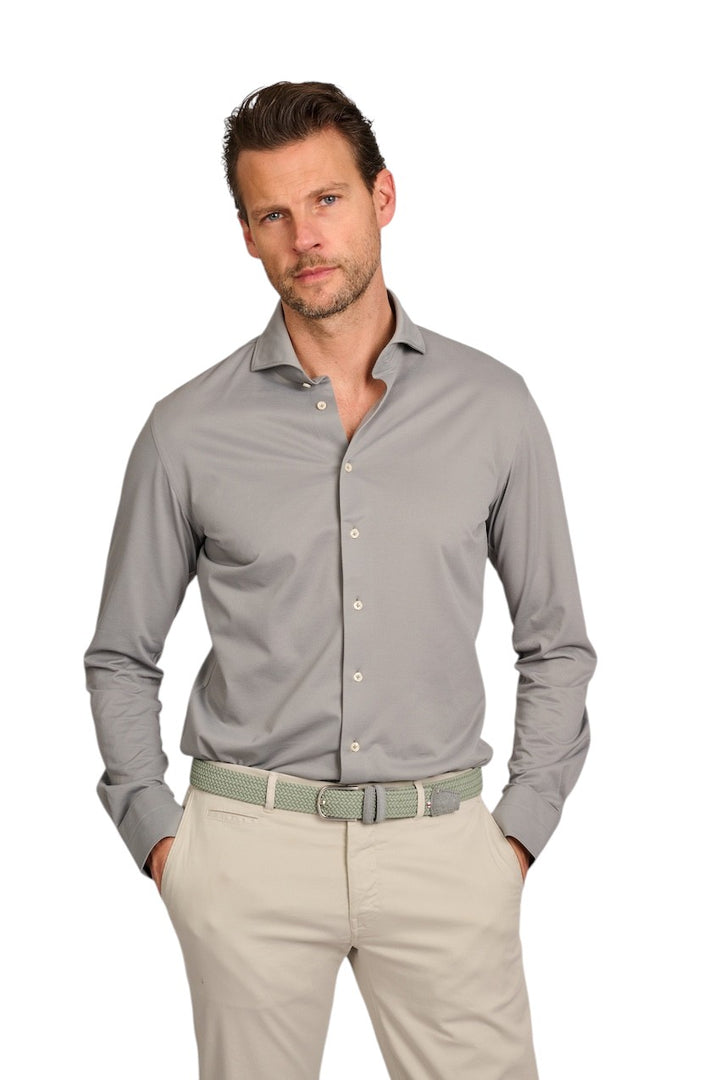 Profuomo shirt long sleeves men's green slim fit