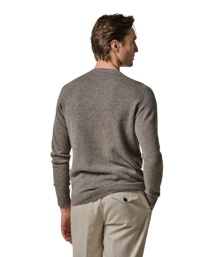 Profuomo pull trui ronde hals heren licht bruin PPWJ30044A H1