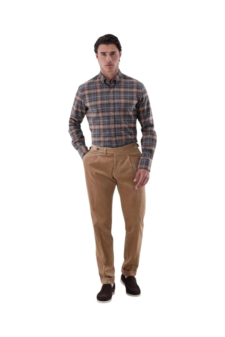 Van Laack Men hemd lange mouwen heren bruin 156644 140 ROY-TF.