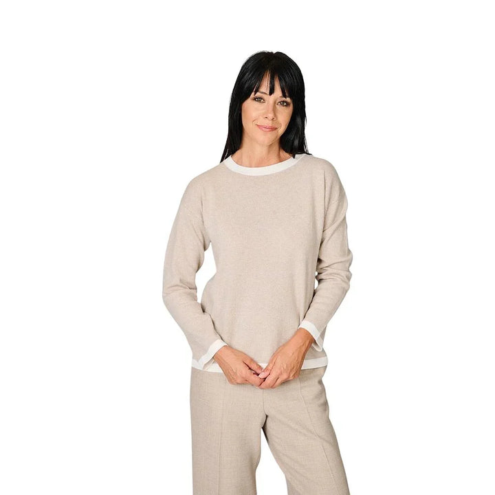 anneclaire-maglione-a-maniche-lunghe-gola-rotonda-da-donna-beige-d1842-857-770