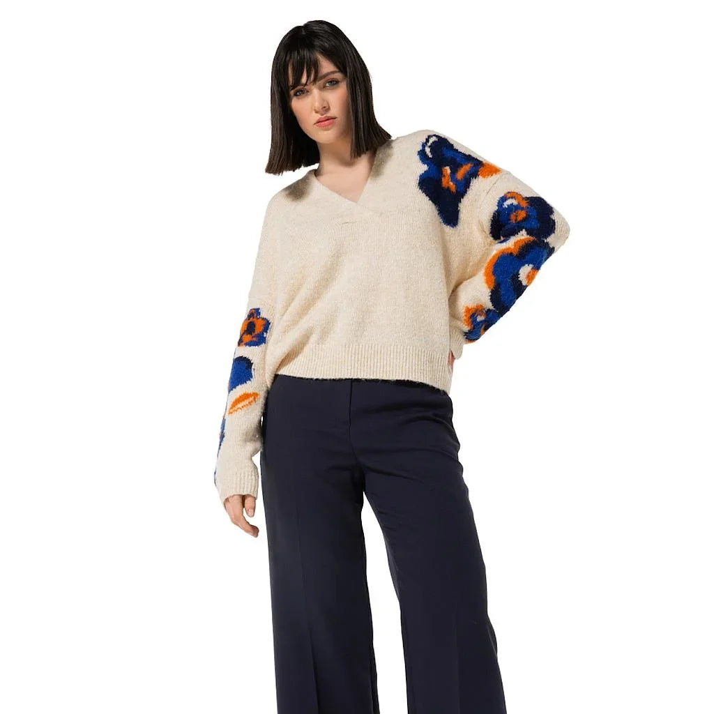 maglione-caroline-biss-pull-scollo a V-donna-multi-4263-29